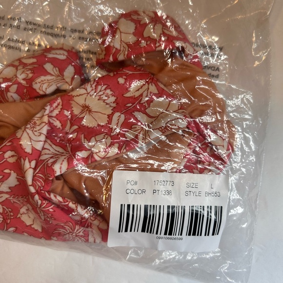 NWT J.Crew Bikini Bottom Women Medium Pink Curved Waist Floral Cheeky Size L - Picture 8 of 8